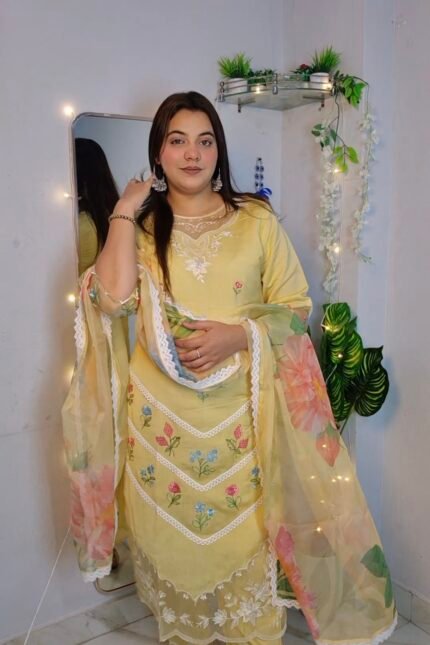 Pakistani summer blossom suit
