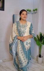 Sea green printed set