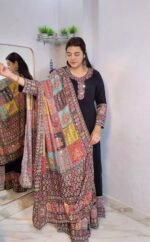 Luxe heritage Anarkali with heavy dupata - Image 2