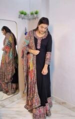 Luxe heritage Anarkali with heavy dupata - Image 4