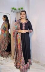 Luxe heritage Anarkali with heavy dupata - Image 3