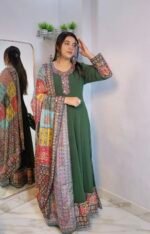 Luxe heritage Anarkali with heavy dupata - Image 5