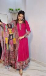 Luxe heritage Anarkali with heavy dupata - Image 8