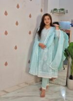 Blue Anarkali cotton lv518 - Image 2