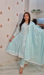 Blue Anarkali cotton lv518